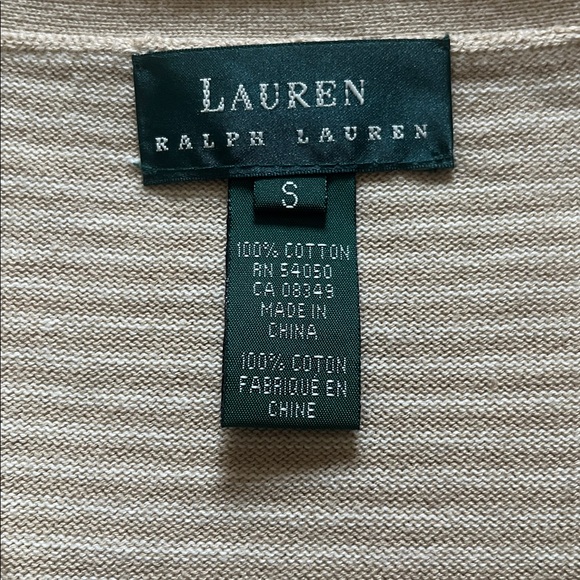 Lauren Ralph Lauren 100% Cotton Striped Cardigan Lightweight Sweater NWOT - Picture 4 of 8